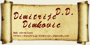 Dimitrije Dimković vizit kartica